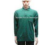 Long Sleeve Dark Green Polo T-Shirt for Male