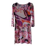 Women's Aop Print Milk Fiber Dress with Half Sleeve