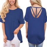 Fashion Women Leisure Casual Backless T-Shirt Blouse