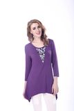 Women's Plus Size Beaded Blouse Fashion Cutting Blouse