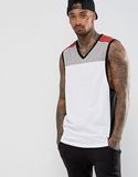 Men's Longline Vest with Mesh Panels and V Neck