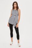 High Quality Women Maternity Gingham Tie Sleeveless Blouses Top