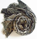 Classic Animal / Snakeskin Printing Narrow Viscose Lady Scarf (HWBVS055)