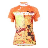 Customized Splash-Ink Painting Summer Short Sleeve Lady/Women's Cycling Jersey Outdoor Sports Breathable with Pockets