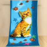 Animal Design Microfiber Printed Cartoon Terry Beach Towel