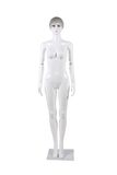 Display Model Bright White Female Mannequin with Makeup (White Color Active Arms)