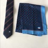 Stipe Design with Logo Silk Neckties and Scarves