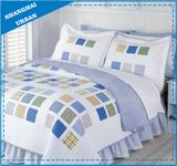 Square Cubic Shade Printed Polyester Bedspread Set