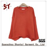 Woman Custom Pure Color Long Sleeves Wide Cuff Leisure Sweater