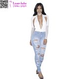 High Quality Women's Light-Washed Skinny Jeans L583