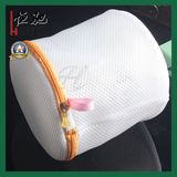 Round Shape White Zippered Mesh Washing Bags