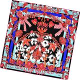 Lady Fashion Printed Square Silk Scarf (D12-7)