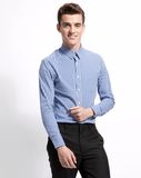 Non-Iron Blue Dress Shirt for Men