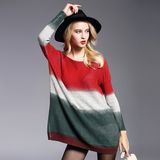 Women's Knitted Sweater Oversize Printing Pullover Long Sleeves New