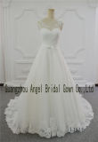 Round Neck Ivory A Line Angel Birdal Gown Wedding Dress