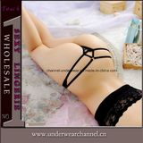 Hollow out See Through Lace Ladies Sexy G-String Thong Underwear (TJS001)