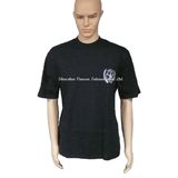 Wholesale Men Cotton T Shirt in Black with Embroidery Logo