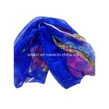 100% Chiffon Printed Silk Crinkle Shawl (AFS10000912)