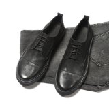 Black Cow Leather Brogue Men Dress Shoes