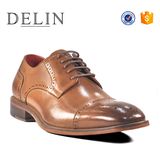 New Design Custom Logo Rubber Sole Leather Shoes for Man