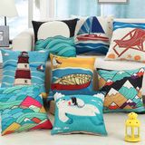 Thick Cotton Linen 150g Square Digital Printed Sofa Decorative Cushion Cover Home Textiles Throw Pillow Case 45*45cm 18X18 Inch