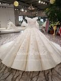 Aolanes Ball Gown Illusion Cap Sleeve Wedding Dress 111018