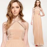 High Quality Pleating Chiffon Beading Dress Designer Women Clothing