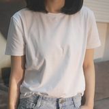 Hot - Selling Round Neck Solid Color Women's T-Shirts