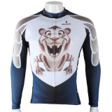 Cartoon Tiger Patterned Fashion Cycling Jersey Dark Blue for Man