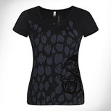 Fashion Sexy Cotton/Polyester Printed T-Shirt for Women (W061)