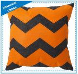Orange Gray Printed Polyester Filled Cushion