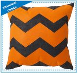 Orange Gray Printed Polyester Filled Cushion