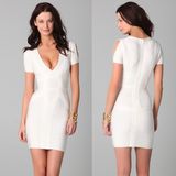 Women Bandage Dress with Short Sleeved Evening Dress