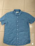 100%Cotton Slub Chambray Woven Short Sleeve Men Shirts