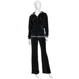 Fashion Women's Black Velour Jogging Suits Tracksuits