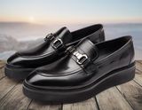 Italian Mens Leather Black Dress Shoes for Business Office