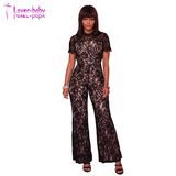 Hot Sale Women Sexy Gizi Lace Nude Illusion Jumpsuit