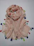 Ladies Fashion Solid Color Scarves with Tassel