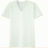 Guangzhou Factory Plain V Neck White Women T-Shirt