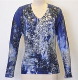Women Patterned Pullover Knitted Sweater with Sequins