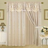 Elegant Jacquard Design Home/Hotel Window Curtain with Valance