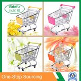 Small Kids Supermarket Mini Shopping Cart Desk Organizer Metal Baskets Toy