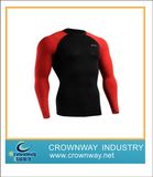 Breathable Men Compression Wear with Red Sleeve