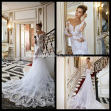 See Through Wedding Gowns Backless Lace Long Bridal Dresses Z1035