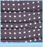 Printed White Dots Shirt Fabric Fow Women Garments