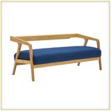 Home Legs Sectional Wood Covers Sofa with Lake Blue Cushion Cover