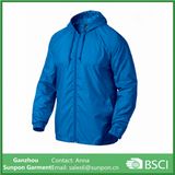 Light Blue Hooded Bell Man Windbreaker Jacket