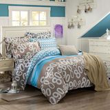 100% Cotton Simple Style Printed Bedding Set