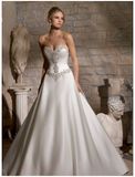 Diamante Beaded Embroidery Satin Bridal Wedding Dresses (2703)