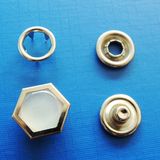 Hexagonal Prong Snap Button with Pearl Stone